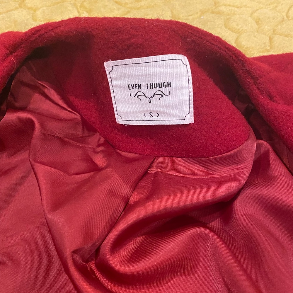 Red wool coat - Picture 4 of 14
